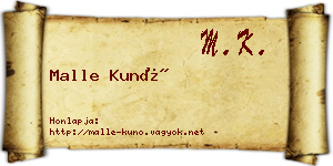 Malle Kunó névjegykártya